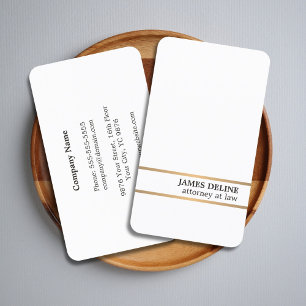 Minimalistische Elegante Witte Koperen Lijn Advoca Visitekaartje