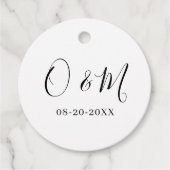 Minimalistische Elegante Witte Monogram Klassieke Bedankjes Labels (Voorkant)