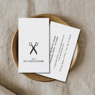 Minimalistische Elegante Zwart-Wit Kapsalon Visitekaartje