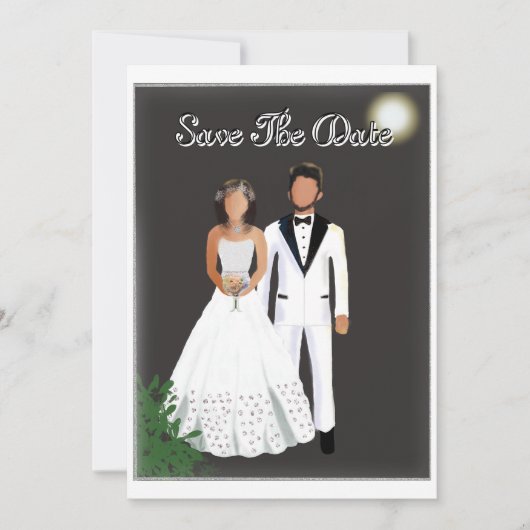 Minimalistische elegante zwart-wit Save the Date (Voorkant)