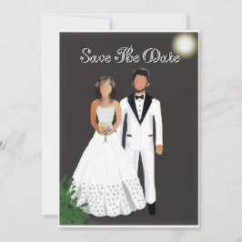 Minimalistische elegante zwart-wit save the date