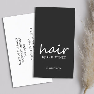 Minimalistische Elegante Zwart Witte Kapper Visitekaartje