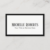 Minimalistische Elegante Zwarte Grens Modern Visitekaartje (Voorkant)