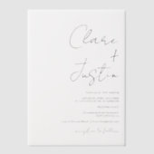 Minimalistische Elegante zwarte moderne script bru Vellum Uitnodigingen (Voorkant)