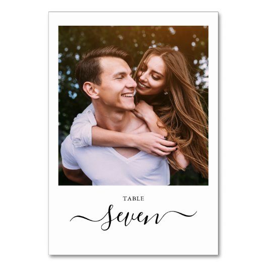 Minimalistische Elegante Zwarte Script Foto Kaart (Achterkant)