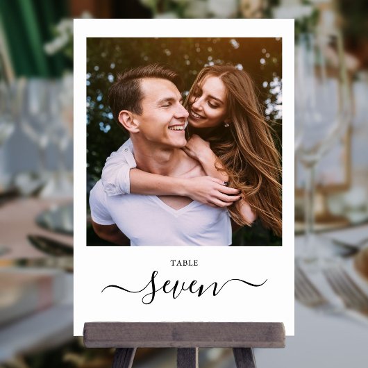 Minimalistische Elegante Zwarte Script Foto Kaart