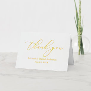 Minimalistische Elegantie Calligrafie Dank Je Wel Folie Wenskaart
