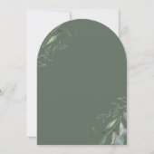 Minimalistische elegantie groene bladeren boog bru kaart (Achterkant)