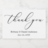 Minimalistische Elegantie Kalligrafie Bruiloft Min Sparkling Wijnetiket (Enkel label)