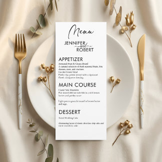 Minimalistische Elegantie | Modern Trouwtafelmenu Menu