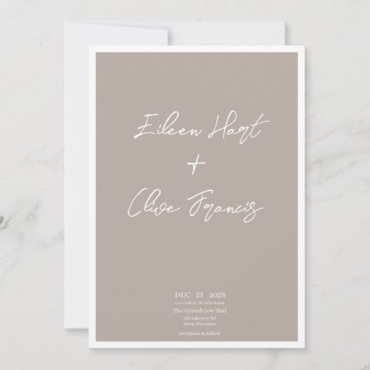 Minimalistische elegantie: moderne stijlvolle brui kaart (Voorkant)