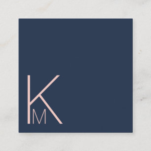 Minimalistische elegantie Navy en Blush Visitekaar Vierkante Visitekaartje