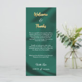 Minimalistische Emerald en Gold Script Welkom Beda (Staand voorkant)