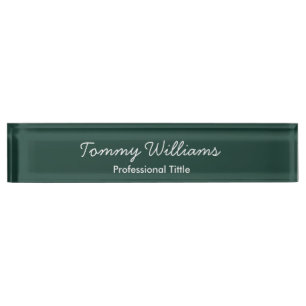 Minimalistische Emerald Green Professional Eenvoud Naambordje
