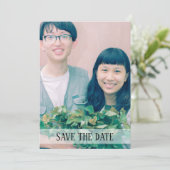 Minimalistische en eenvoudige foto's opslaan de da save the date (Staand voorkant)