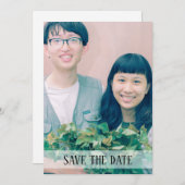 Minimalistische en eenvoudige foto's opslaan de da save the date (Voorkant / Achterkant)
