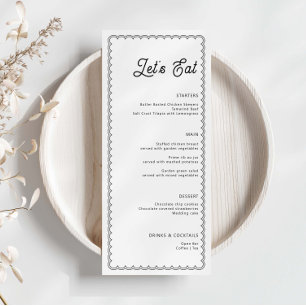 Minimalistische en eenvoudige menu kaart met gesch