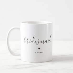 Minimalistische en Elegante bruidsmeisje Script Koffiemok