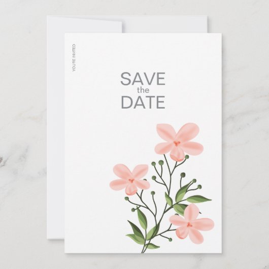 Minimalistische en elegante bruiloft uitnodiging S (Achterkant)