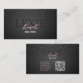 Minimalistische en Elegante Nail Tech QR Code Visitekaartje (Voorkant / Achterkant)