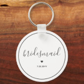 Minimalistische en elegante scriptbridesmaid sleutelhanger (Voorkant)