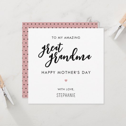 Minimalistische en moderne Grote Oma Moederdag Kaart (Voorkant / Achterkant in situ)