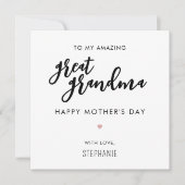Minimalistische en moderne Grote Oma Moederdag Kaart (Voorkant)