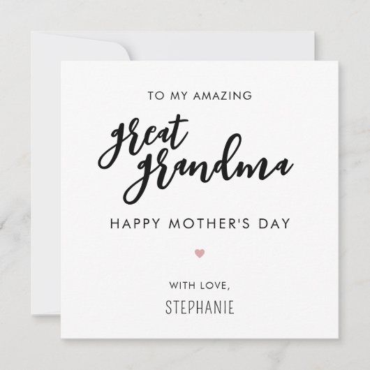 Minimalistische en moderne Grote Oma Moederdag Kaart (Voorkant)