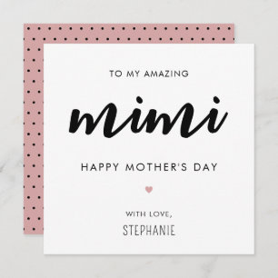 Minimalistische en moderne Mimi oma Moederdag Kaart