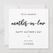 Minimalistische en moderne moeder in de wet Moeder Kaart (Voorkant)