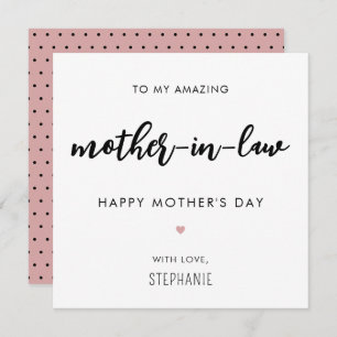 Minimalistische en moderne moeder in de wet Moeder Kaart