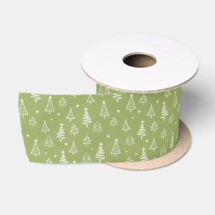 Minimalistische en rustieke groene kerstboom lint