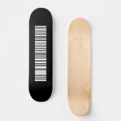 Minimalistische esthetiek met streepjescode skateboard (Voorkant)