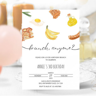 Minimalistische esthetische verjaardagsbrunch Wate Kaart