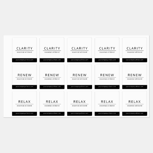 Minimalistische Etherische Olie Roller Flessenetik Labels (Vel)