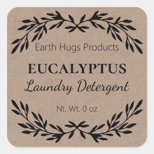 Minimalistische etiketten voor wasmiddel Kraft (Voorkant)