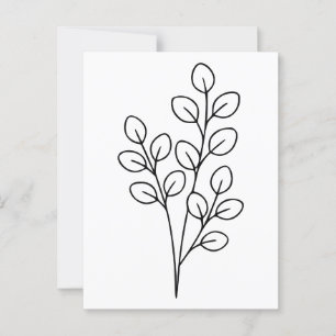 Minimalistische eucalyptus botanische lijnkunst briefkaart