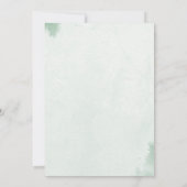 Minimalistische eucalyptus groen bruiloft kaart (Achterkant)