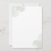 Minimalistische eucalyptus groen bruiloft uitnodig kaart (Achterkant)