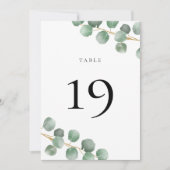 Minimalistische Eucalyptus laat Trouwtafel nummer (Voorkant)