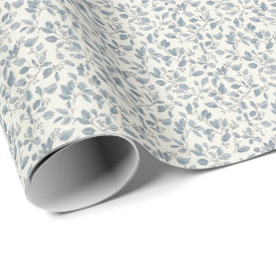 Minimalistische Eucalyptus Leiste Blauw Sprietjesp Cadeaupapier