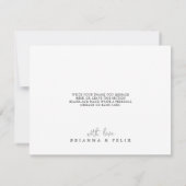 Minimalistische eucalyptus platte bruiloft dank u  bedankkaart (Achterkant)