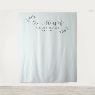 Minimalistische Eucalyptus Trouwfotografie Achterg Wandkleed