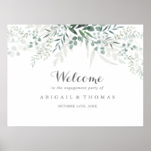 Minimalistische Eucalyptus verlovingsfeest verwelk Poster