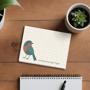 Minimalistische Europese Roodborst Cute Teal Vogel Post-it® Notes