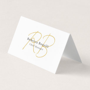 Minimalistische Exclusieve Moderne Gouden Monogram Visitekaartjes