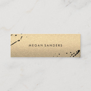 Minimalistische Expressieve / Glamour (Goud/Grijs) Mini Visitekaartje
