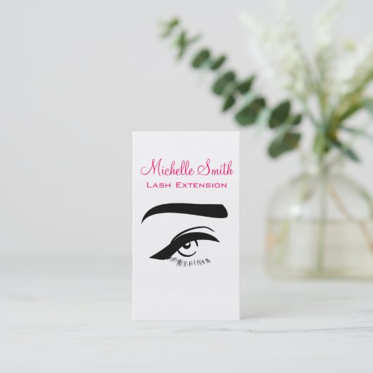Minimalistische Eye Black Witte Wimper Extensie Ma Visitekaartje (Staand voorkant)