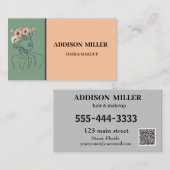 Minimalistische Face Beauty haar & make-up & QR-co Visitekaartje (Voorkant / Achterkant)