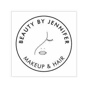 Minimalistische Face Beauty Logo make-up artiest Zelfinktende Stempel